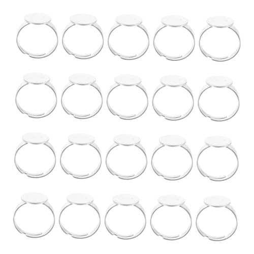 KONTONTY 40Stücke Blankoringe Verstellbare Basisringe für DIY Schmuck Flache Cabochon Einstellungen Langlebige und Hautfreundliche Rohlinge für Projekte KONTONTY 40Stücke Blankoringe Verstellbare Basisringe für DIY Schmuck Flache Cabochon Einstellungen Langlebige und Hautfreundliche Rohlinge für Projekte von KONTONTY