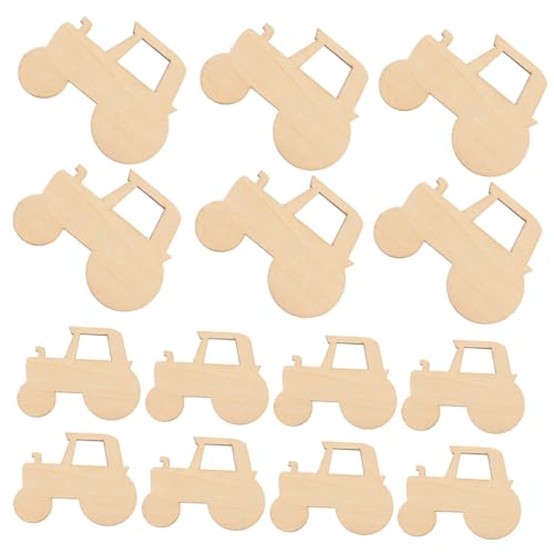 KONTONTY 40Stücke Unvollendete Holzausschnitte für DIY Bastelprojekte Holztraktor Form für Malerei Kunsthandwerk und Dekorationen von KONTONTY