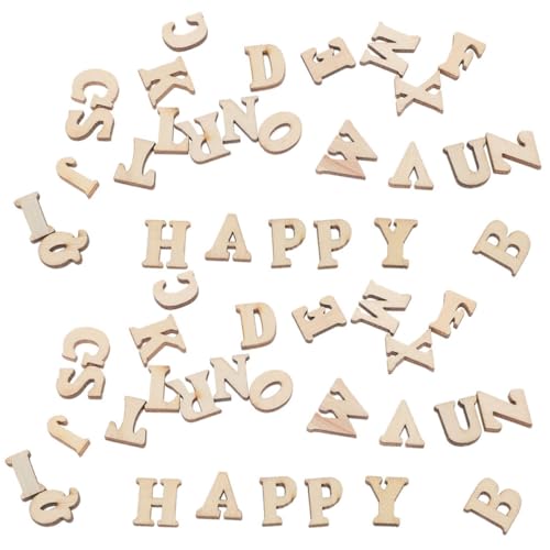 KONTONTY 416 Stück Unlackierte Holzbuchstaben Set Hohe Natürliche Holzalphabet Formen zum Basteln DIY Dekoration Vintage Stil Vielseitig für Scrapbooking und Wohnkultur von KONTONTY