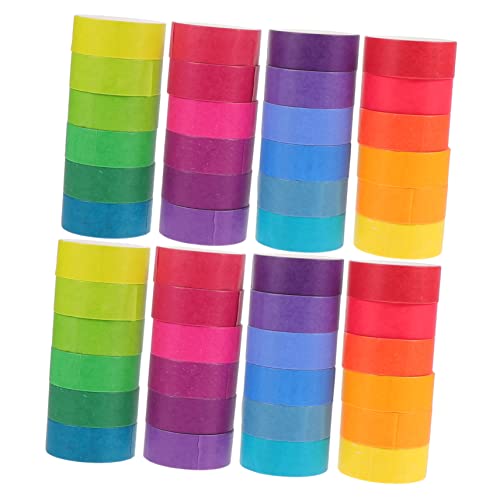 KONTONTY 48 Rollen Washi Tape Bunte DIY Papier Klebebänder für Scrapbooking Journaling und Bastelprojekte Dekorative Masking Tapes Farben für Kreative und Persönliche Gestaltung von KONTONTY