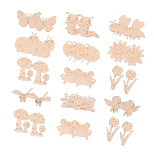 KONTONTY 48 Sätze Unlackierte Holzschneideplatten für Diy Dekoration Glatte Holzscheiben zum Bemalen Basteln und Gestalten von Individuellen Kunstprojekten von KONTONTY