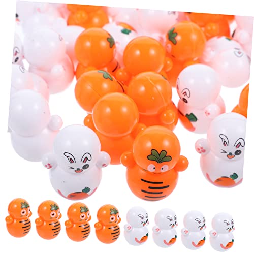KONTONTY 48 Stück Teiliges Mini Wackelspielzeug mit Hasen und Karotten Bunte Kleine Osterdekoration Kreative Tischdekoration für Glatte Oberfläche Lustige Wackelfiguren KONTONTY 48 Stück Teiliges Mini Wackelspielzeug mit Hasen und Karotten Bunte Kleine Osterdekoration Kreative Tischdekoration für Glatte Oberfläche Lustige Wackelfiguren von KONTONTY