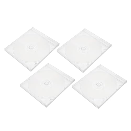 KONTONTY 4Er-Set Transparent Cd Hüllen Aufbewahrungshüllen mit Tablett für Diy Projekte Musikaufnahme und Datenspeicherung Vielseitig Einsetzbar für Anwendungen von KONTONTY