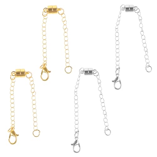 KONTONTY 4Stücke Magnetverschluss Kettenverlängerung für Armbänder DIY Schmuckzubehör mit Hummerverschlüssen für Kreationen und Erweiterungen KONTONTY 4Stücke Magnetverschluss Kettenverlängerung für Armbänder DIY Schmuckzubehör mit Hummerverschlüssen für Kreationen und Erweiterungen von KONTONTY