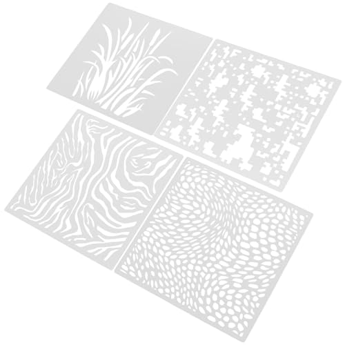 KONTONTY 4Stücke Schablonen zum Multifunktionale Wandmalerei Vorlagen Ausgehöhlte DIY Schablonen für Scrapbooking Fotoalben Grußkarten und Bastelprojekte von KONTONTY