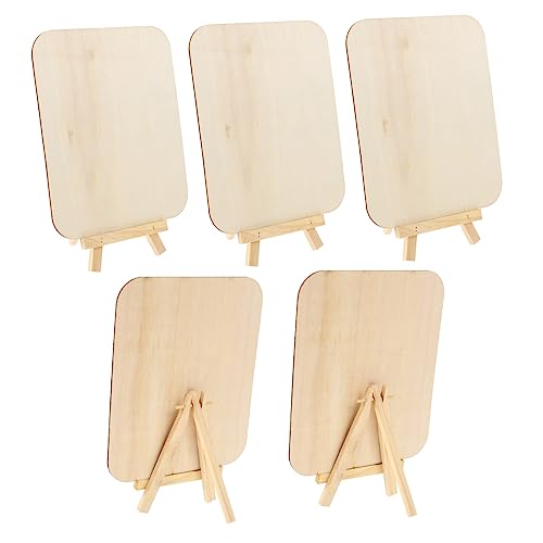 KONTONTY 5 Sätze DIY Malbrett für Teiliges Holz Graffiti Fantasie für Kindergartenalter Stabilem Naturholz von KONTONTY