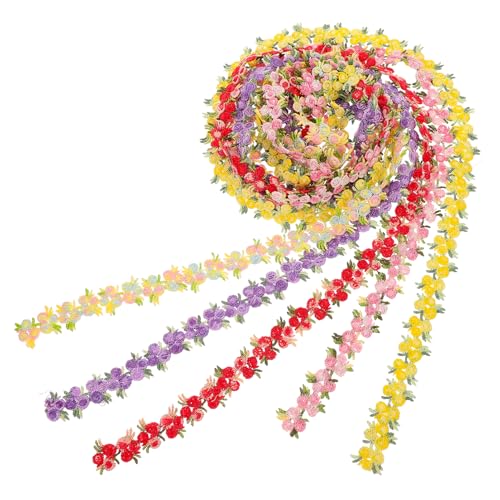 KONTONTY 5 Sätze Spitze Zum Basteln Für Zubehör Dekorationen Bunt Hochzeit Spitzenkante Spitzenband Brautschmuck Party Trimmen Nähen Dekorativer Spitzenbesatz Polyestergarn von KONTONTY