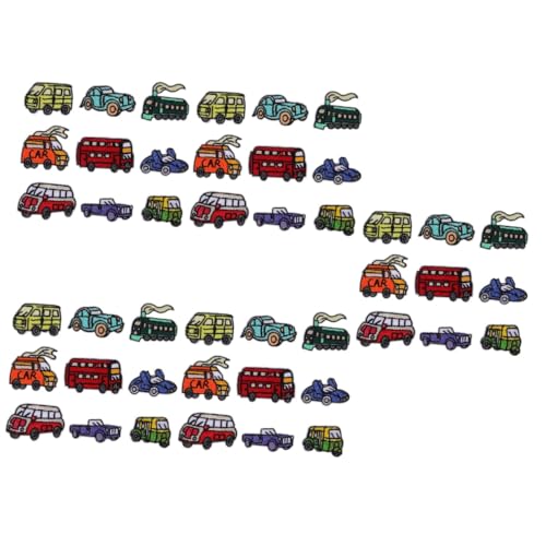 KONTONTY 5 Sätze Teiliges Cartoon Auto Aufnäher Zum Aufnähen Stoff Patches Für Kleidung Diy Deko Patches Für Shirts Kissen Und Mehr 9 Stück * 5 von KONTONTY