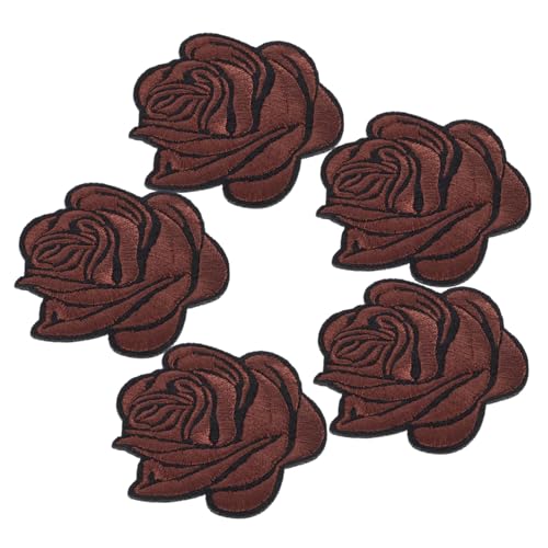 KONTONTY 5 Stück Aufbügelbare Stickerei Patches für Kleidung Dekorative Blumen Applikationen für Jacken Jeans Pullover Hüte Schuhe und Taschen Effektive Textilreparatur von KONTONTY