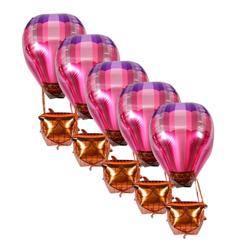 KONTONTY 5 Stück Heißluftballon Festdekorationsballons Luftballon Ballon 4d Folienballon Babypartyballondekoration Folienballon Zur Hochzeit Geburtstag Ballon Aluminiumfolie Rosig KONTONTY 5 Stück Heißluftballon Festdekorationsballons Luftballon Ballon 4d Folienballon Babypartyballondekoration Folienballon Zur Hochzeit Geburtstag Ballon Aluminiumfolie Rosig von KONTONTY