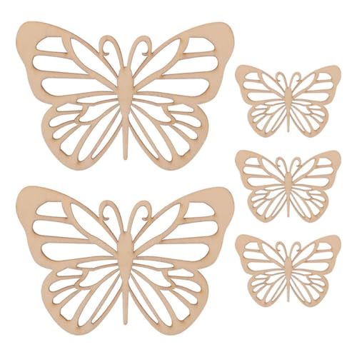 KONTONTY 5 Stück Holzchip -Ornamente handwerkliche Malerei Schmetterlingsparty Schmuck selber machen DIY-Ornamente Blanko-Ornamente aus Holz Schmetterlingsausschnitt Beige KONTONTY 5 Stück Holzchip -Ornamente handwerkliche Malerei Schmetterlingsparty Schmuck selber machen DIY-Ornamente Blanko-Ornamente aus Holz Schmetterlingsausschnitt Beige von KONTONTY