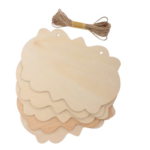 KONTONTY 5 Stück Holzschilder zum Gestalten Naturbelassene Holztafeln mit Juteseil Große Blanko Holzplaketten für DIY Bastelprojekte Wand Türdekoration KONTONTY 5 Stück Holzschilder zum Gestalten Naturbelassene Holztafeln mit Juteseil Große Blanko Holzplaketten für DIY Bastelprojekte Wand Türdekoration von KONTONTY
