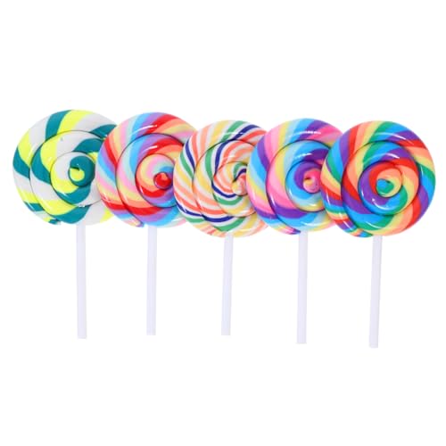 KONTONTY 5 Stück Lebensechte Polymer Clay Lollipop Deko für Hochzeiten Geburtstagsfeiern und Karneval Candy Ornaments Foto Requisiten KONTONTY 5 Stück Lebensechte Polymer Clay Lollipop Deko für Hochzeiten Geburtstagsfeiern und Karneval Candy Ornaments Foto Requisiten von KONTONTY