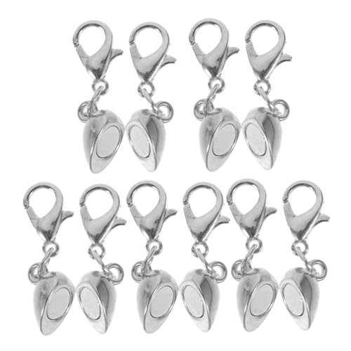 KONTONTY 5 Stück Magnetschnallenschmuck Layering-halskettenverschluss Verschlüsse Für Schmuck Schlüssel Magnetverschlüsse Verschluss Für Halsketten Schmuck Verschluss Kupferlegierung Silver von KONTONTY