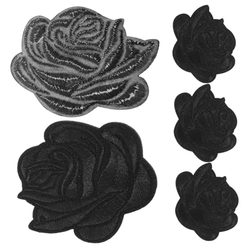KONTONTY 5 Stück Schwarze Rosen Aufnäher Bügelbilder für Kleidung Jacken Jeans Hüte Taschen Vintage Bestickte Patches für Diy Reparaturen und Dekoration KONTONTY 5 Stück Schwarze Rosen Aufnäher Bügelbilder für Kleidung Jacken Jeans Hüte Taschen Vintage Bestickte Patches für Diy Reparaturen und Dekoration von KONTONTY