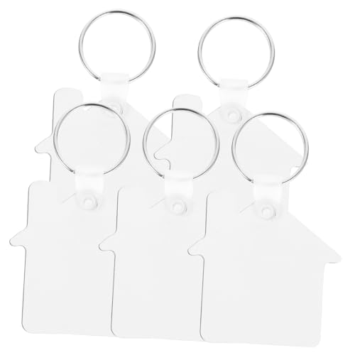KONTONTY 5 Stück Sublimations Schlüsselanhänger Blanko zum Selbstgestalten Robuste DIY Anhänger für Individuelle Motive Inklusive Schlüsselring als für Bekannte und Familie von KONTONTY