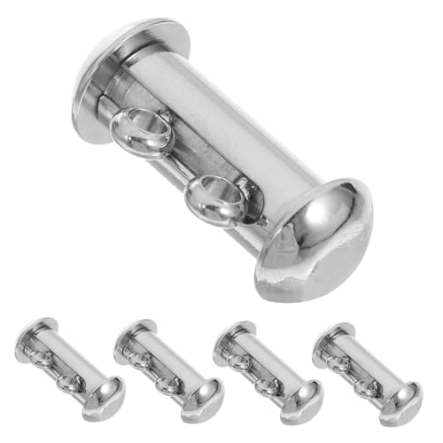 KONTONTY 5 Stück Teiliges Edelstahl Doppelreihe Halskettenverschluss Sicherer Doppelter Schmuckverbinder für Mehrlagige Ketten Robuster DIY Verschluss für Armbänder und Halsketten von KONTONTY