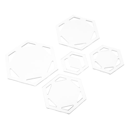 KONTONTY 5 Stück Teiliges Sechseck Acryl Patchwork Set Wiederverwendbare Nähschablonen für DIY Projekte Transparentes Quilting Lineal für Kreative Näh und Bastelarbeiten von KONTONTY