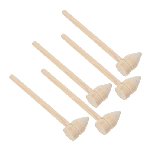 KONTONTY 5 Stück kleiner Holzhammer Holzhämmer für Mini-Holzhämmer Mini-Hammer und Meißel für Hammerspielzeug aus Holz von KONTONTY