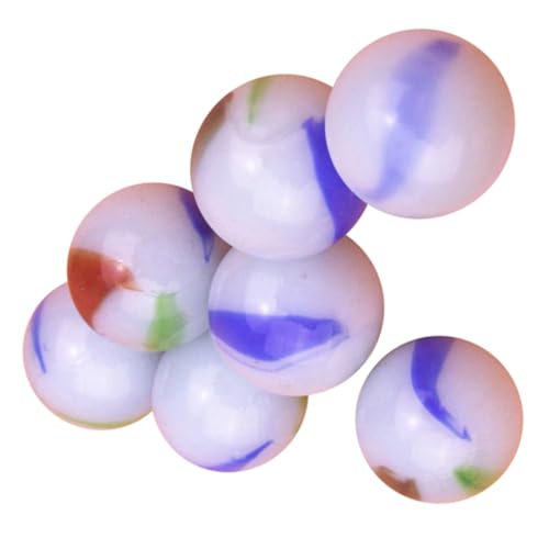 KONTONTY 50 Stück 16 Mm Glasmurmeln Milchweiß Gemusterte Glasperlen Kugeln Für Kinder Basteln von KONTONTY