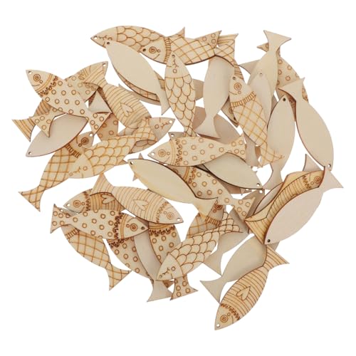 KONTONTY 50 Stück Hölzerne Fischausschnitte Zum Aufhängen Fischform Ausschnitte Aus Natürlichem Holz Fischscheiben Mit Löchern Für Diy-bastelbedarf KONTONTY 50 Stück Hölzerne Fischausschnitte Zum Aufhängen Fischform Ausschnitte Aus Natürlichem Holz Fischscheiben Mit Löchern Für Diy-bastelbedarf von KONTONTY