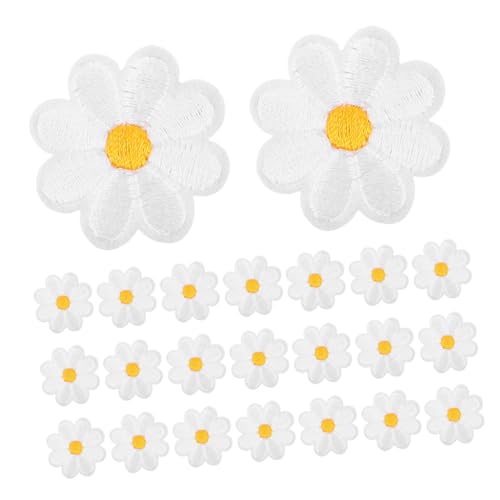 KONTONTY 50 Stück Bestickte Blumen Applikationen Kleine Stoffblumen Patches Vielseitig Einsetzbar für Jeans Jacken DIY Kleidung und Accessoires Modisches Design für Detailreiche Dekoration von KONTONTY