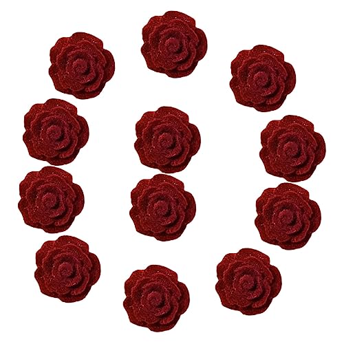KONTONTY 50 Stück DIY Handgefertigte Beflockte Rosen Material Party Indoor Kit Künstliche Rose Faux Botanical Fake Rosen Rosa Künstliche Blumen Rosenblütenblätter Haar Blumen Handyhüllen von KONTONTY