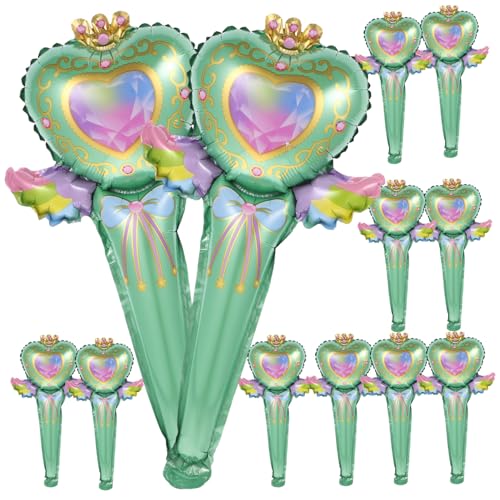 KONTONTY 50 Stück Handliche Luftballons Form von Feenstäben Aluminiumfolie Party Deko für Geburtstagsfeiern und Themenpartys für Veranstaltungen von KONTONTY