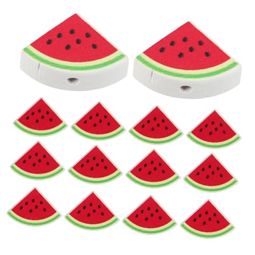 KONTONTY 50 Stück Holzperlen Diy Bastelperlen Wassermelonen Schmuckperlen für Kreative Handarbeiten Langlebig und Vielseitig Einsetzbar für Armbänder und von KONTONTY