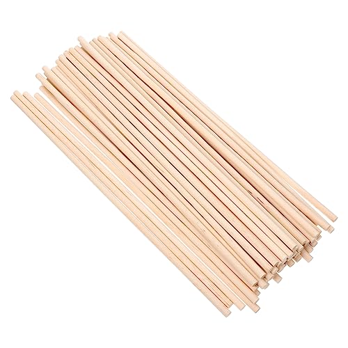 KONTONTY 50 Stück Holzstäbe für DIY Projekte Zylindrische Holzstäbchen für Bastelarbeiten Material für Kreative Handarbeiten Kinderprojekte und Modellbau von KONTONTY