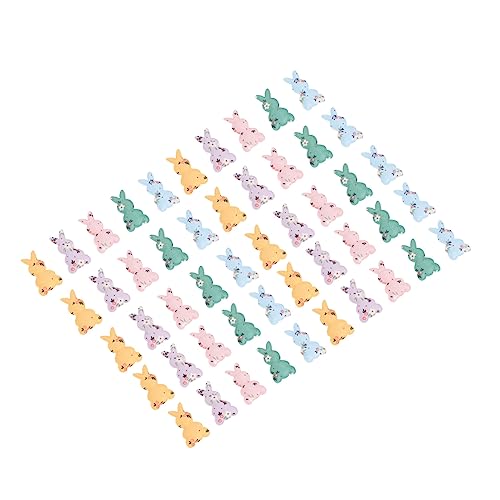 KONTONTY 50 Stück Kaninchen -Stoffaufkleber Hasenabzeichen zum Aufnähen Kaninchenhandwerk für Stickerei Häschen Haarspangen ostegeschenke 0stergeschenke Hosenaufnäher DIY-Patches Colorful von KONTONTY