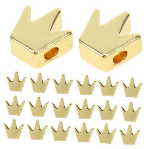 KONTONTY 50 Stück Kronenperlen kleine Goldperlen Metallrunde -Abstandshalterperlen Kronenschmuckverzierung Halskettenhalterperlen vergoldete Zwischenperlen DIY-Perlenzubehör Kupfer Golden von KONTONTY
