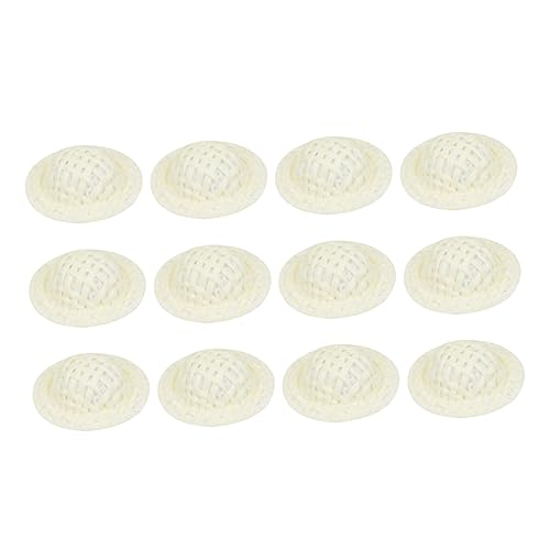 KONTONTY 50 Stück Puppenstrohhüte Minihüte für Puppen unser Mini Bowler Hut Puppe Party DIY Puppenzubehör Handgemachte Puppenhüte Minihüte zum Basteln Puppengeburtstagshut Beige von KONTONTY