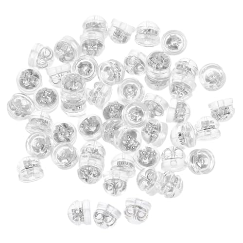 KONTONTY 50 Stück Silberfarbene Silikon Ohrstecker Ersatzverschlüsse Hamburger Form Sicherer Halt Für Dünne Stifte Transparente Ohrstopper Für Damen Herren KONTONTY 50 Stück Silberfarbene Silikon Ohrstecker Ersatzverschlüsse Hamburger Form Sicherer Halt Für Dünne Stifte Transparente Ohrstopper Für Damen Herren von KONTONTY