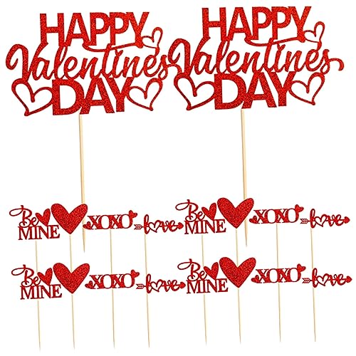 KONTONTY 50 Stück Valentinstag Cupcake Toppers Teilig Herzförmige Tortendeko für Romantische Hochzeiten und Feiern Kreative Dekoration für Kuchen und Desserts von KONTONTY