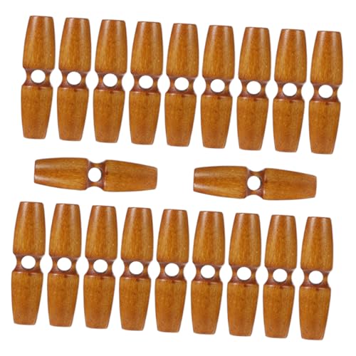 KONTONTY 50 Stück Vintage Olivenknöpfe aus Holz Große Robuste Nähknöpfe für Mäntel und Strickjacken Dekorative Horn-form Verschlüsse für Klassische Jacken und Pullover von KONTONTY