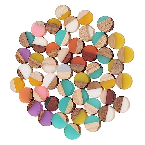 KONTONTY 50Stücke DIY Harz Holz Cabochons Geometrische Formen für Schmuckherstellung Runde Anhänger für Ohrringe Armbänder Charmantes Bastelmaterial Gemischte Farben KONTONTY 50Stücke DIY Harz Holz Cabochons Geometrische Formen für Schmuckherstellung Runde Anhänger für Ohrringe Armbänder Charmantes Bastelmaterial Gemischte Farben von KONTONTY