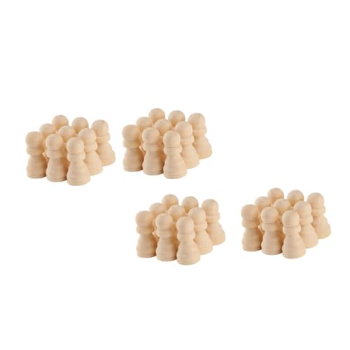 KONTONTY 50Stücke Unbemalte Schachfiguren aus Holz Unvollendete Holzhandwerkskunst für Kreatives für Deko Wohnräumen Langlebig und Praktisch von KONTONTY