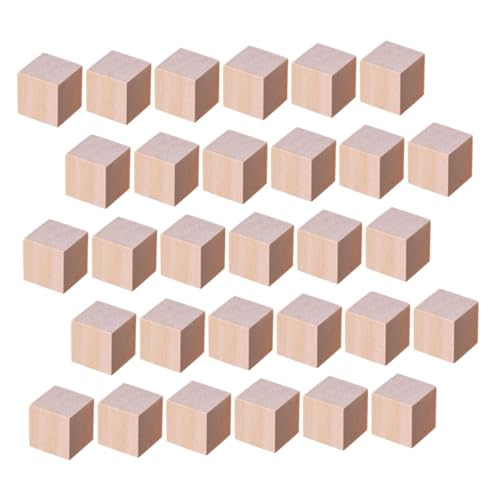 KONTONTY 50Stücke Unvollendete Quadratische Holzblöcke für Bastelprojekte Montessori Lernen Mathematikzählen DIY Holzhandwerk für Naturbelassen von KONTONTY