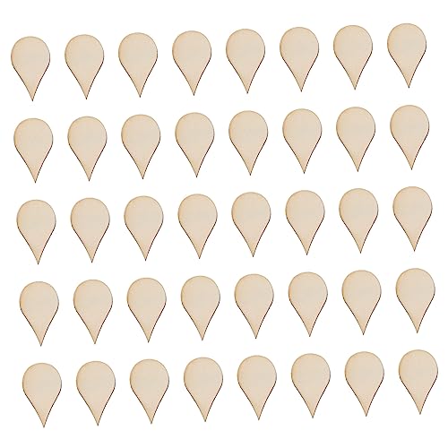 KONTONTY 50Stücke Wasserfallform Holzscheiben DIY Handgemachte Dekorationen für Bastelarbeiten und Festliche Anlässe und Kreativ von KONTONTY
