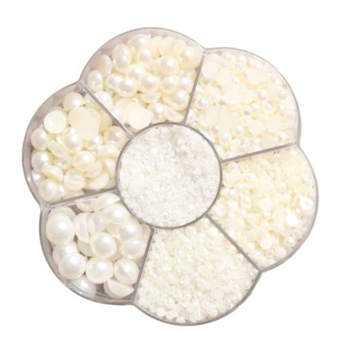 KONTONTY 5600 Stück Teiliges DIY Perlen Set Beige Halbperlen Flach Boden Kunststoff Schmuckperlen Bastelset für Schmuckherstellung Nagelkunst und DIY Projekte KONTONTY 5600 Stück Teiliges DIY Perlen Set Beige Halbperlen Flach Boden Kunststoff Schmuckperlen Bastelset für Schmuckherstellung Nagelkunst und DIY Projekte von KONTONTY