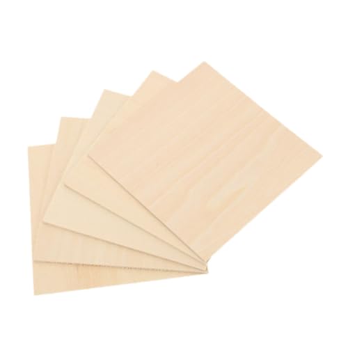 KONTONTY 5Stücke Lindenholzplatten Unvollendete DIY Holzbretter Handgefertigte Bastelplatten für Projekte Dekoration und Holzschnitzerei von KONTONTY