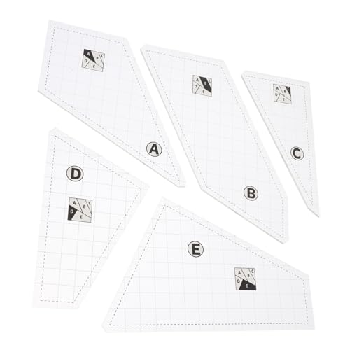 KONTONTY 5er Set Patchwork -herrschervorlage Stickstichbuch Aussaatschablone Pflanzen Quilt-lineal-upgrade-kit Dreiecke Zum Zusammensetzen Von Papier Lineale Zum Quilten Acryl Transparent von KONTONTY
