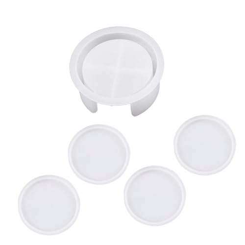 KONTONTY 5pcs Silikonformen Für Epoxidharz Runde Untersetzerform Für Harzguss Kreatives Und Wiederverwendbares Silikon -untersetzerformen Für DIY -basteln Geeignet von KONTONTY