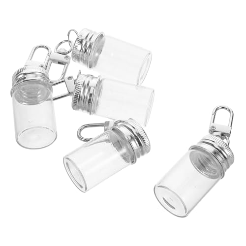 KONTONTY 5stücke Schlüsselanhänger Kleine Glasflaschen Diy Wunschflasche Transparent Mini Glasflaschen Schlüsselanhänger Parfümflaschen Ornamente Dekorgläser Nachrichtengläser von KONTONTY