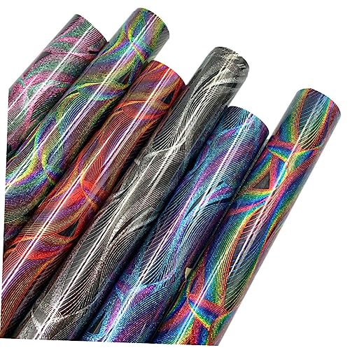 KONTONTY 6 Blätter Heat Transfer Vinyl Film für Diy Kleidung Schwarz Regenbogen Blau Rot Grün für Shirts Schürzen und Mehr von KONTONTY