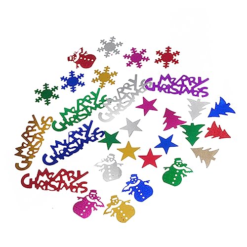KONTONTY Bunte Weihnachtsdekorationen 6er-pack Schneeflocken-konfetti Schneemann-baumbuchstaben Aus Pvc Für Weihnachtsfeiern von KONTONTY