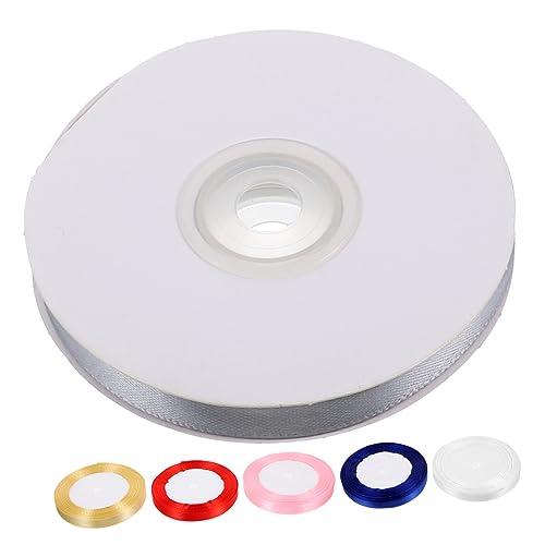 KONTONTY 6 Rollen Geschenkband Satinband Buntes Dekorationsband für Geschenkverpackung Diy Handwerk Festliche Schleifen Rot Blau Silber Gold Yards pro Rolle von KONTONTY