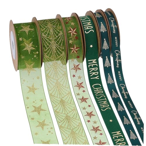 KONTONTY 6 Rollen Grünes Deko Band mit Drahtkante Geschenkband für Geburtstag Kuchenbanner DIY Hochzeitsdekoration Vielseitig Verwendbar für Blumen Haarschmuck und Festtagsgestaltung KONTONTY 6 Rollen Grünes Deko Band mit Drahtkante Geschenkband für Geburtstag Kuchenbanner DIY Hochzeitsdekoration Vielseitig Verwendbar für Blumen Haarschmuck und Festtagsgestaltung von KONTONTY