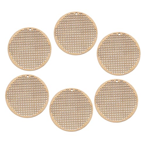 KONTONTY 6 Stück DIY Kreuzstich Holzplatten für Handgemachte Schmuckstücke Runde Blanko Anhänger Naturholz Einzigartiges Zubehör für Dekoration und KONTONTY 6 Stück DIY Kreuzstich Holzplatten für Handgemachte Schmuckstücke Runde Blanko Anhänger Naturholz Einzigartiges Zubehör für Dekoration und von KONTONTY